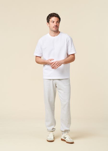 Jogging mixte en coton bio | gris "snow melange"