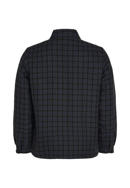 Veste bleu foncé à carreaux en coton bio et recyclé - teddy lining trekking green, Knowledge Cotton Apparel, photo 4