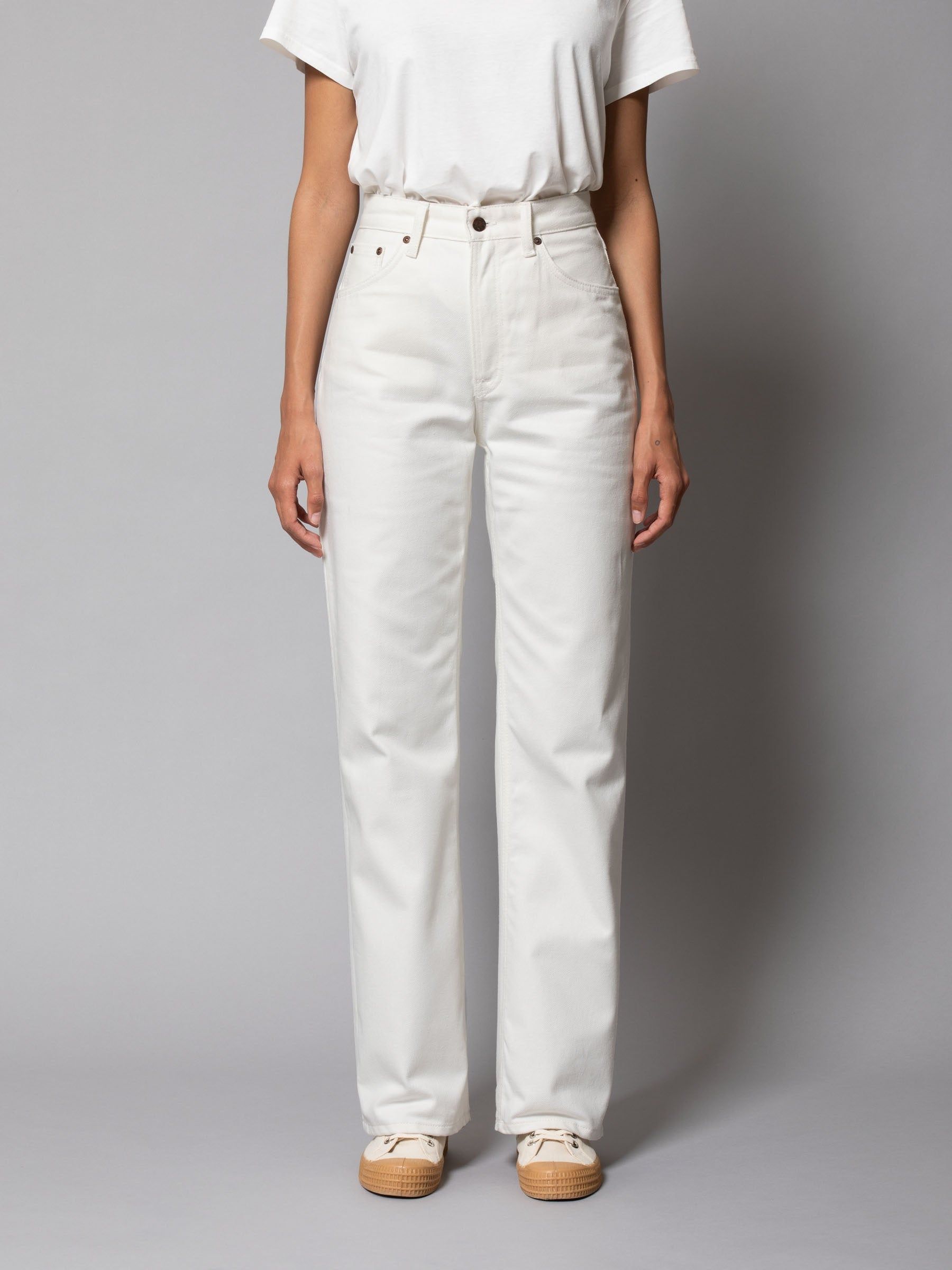 Jean ample blanc en coton recyclé clean eileen recycled white, Nudie Jeans, photo 1