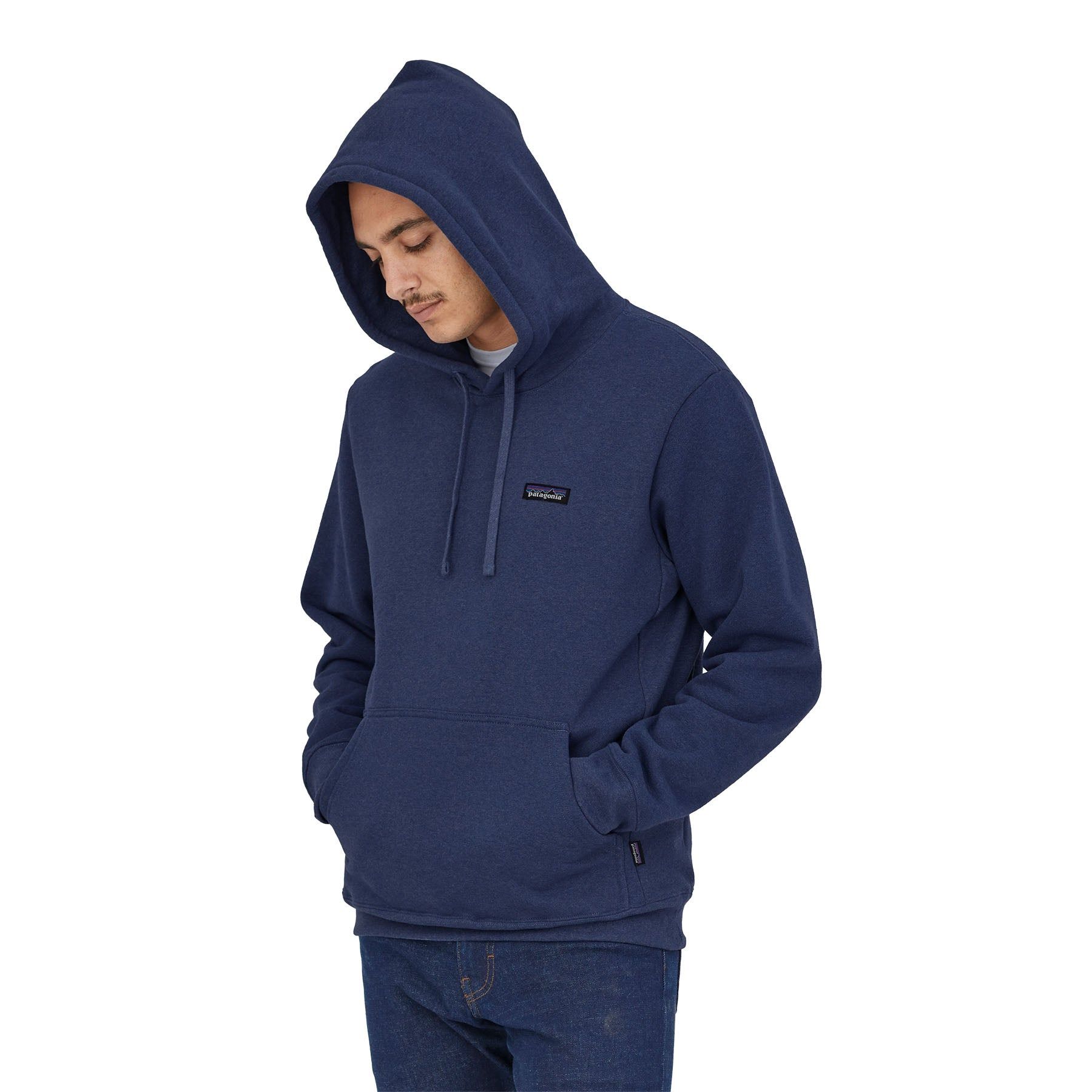 Sweat à capuche bleu en coton et matière recyclée - p-6 label uprisal hoody current blue, Patagonia, photo 2