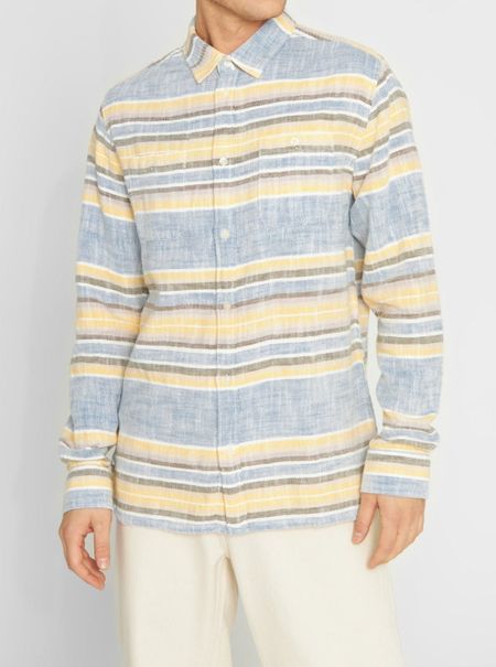 Chemise rayée en coton bio - horisontal striped shirt multi color