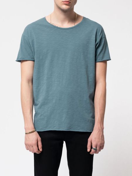 T-shirt bleu en coton bio - roger