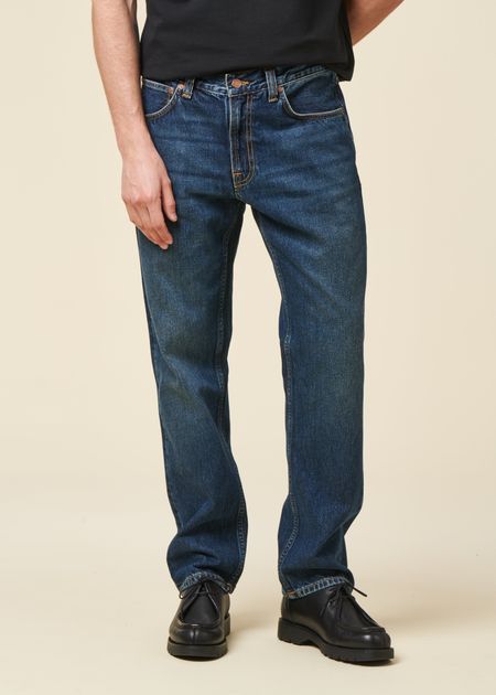 Jean droit en coton bio | bleu "gritty jackson blue soil" - Nudie Jeans