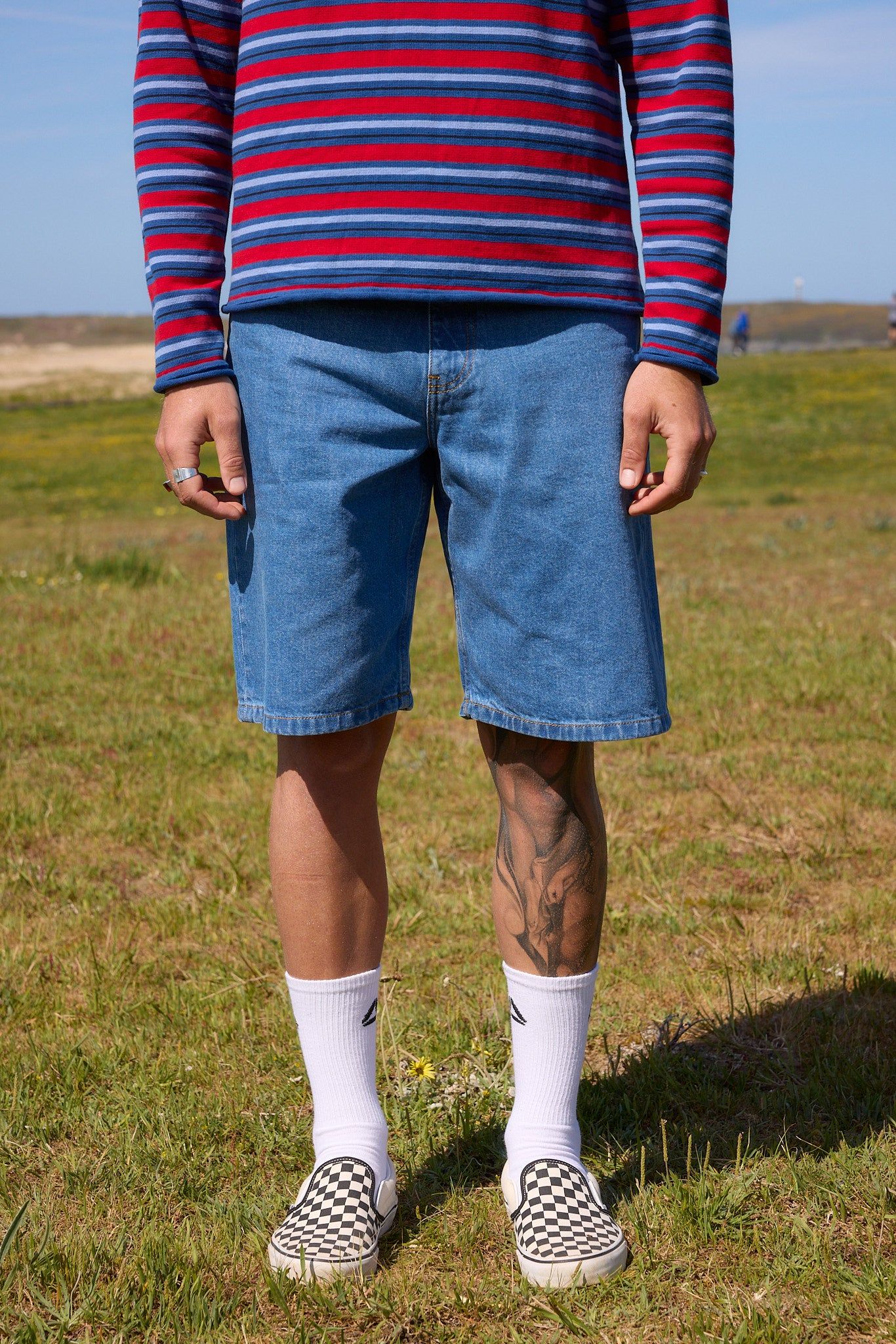 Short denim en coton bio | bleu "nowhere denim short", NWHR, photo 1