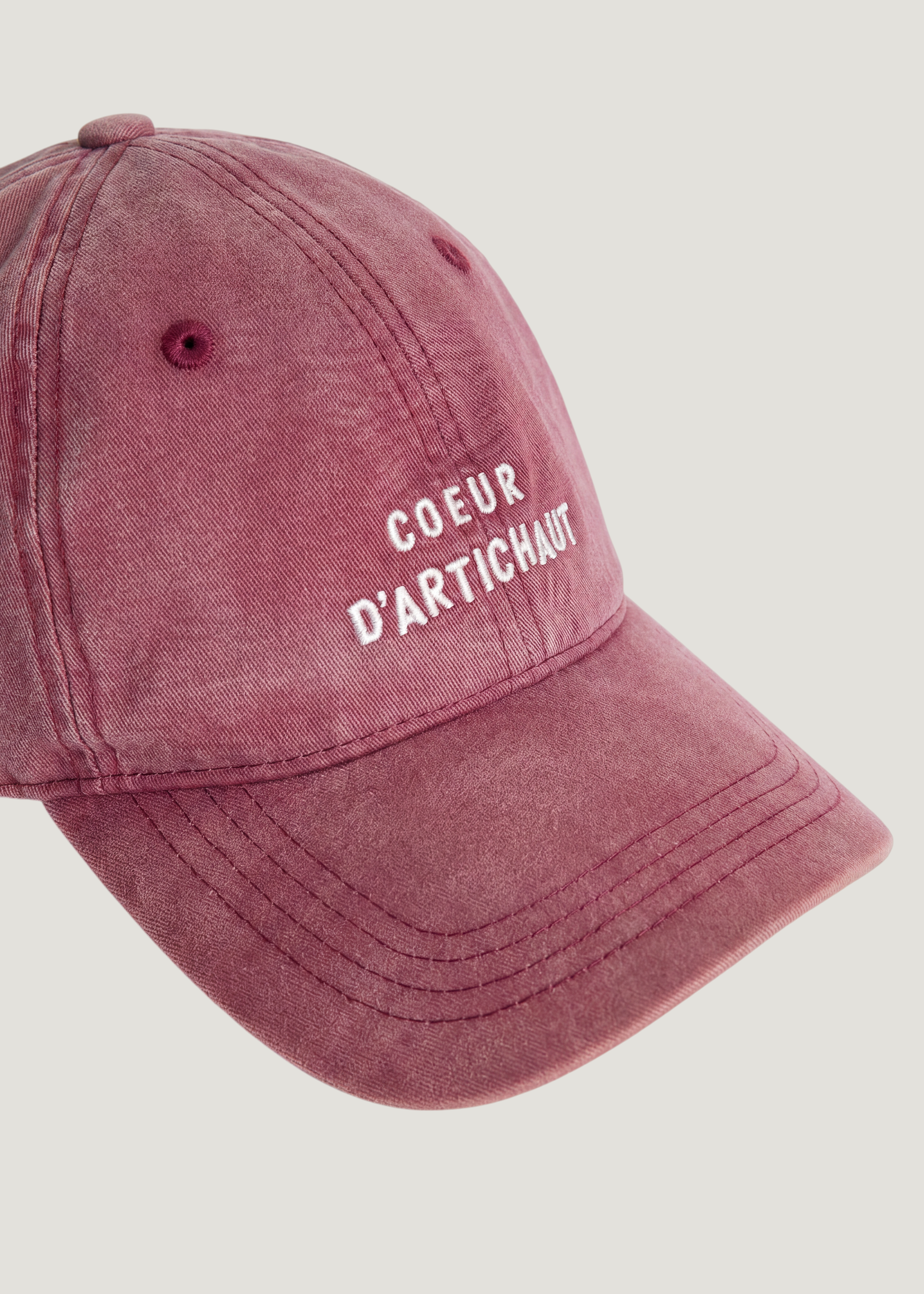 Casquette en coton bio | rose "La casquette cœur d'artichaut - merlot", émoi émoi, photo 3