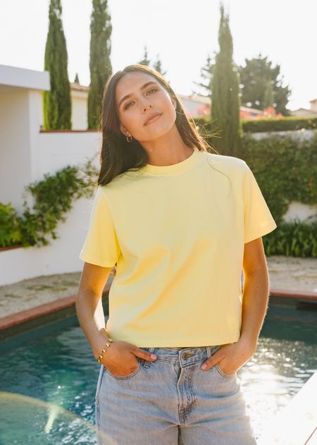 T-shirt boxy en coton bio | jaune