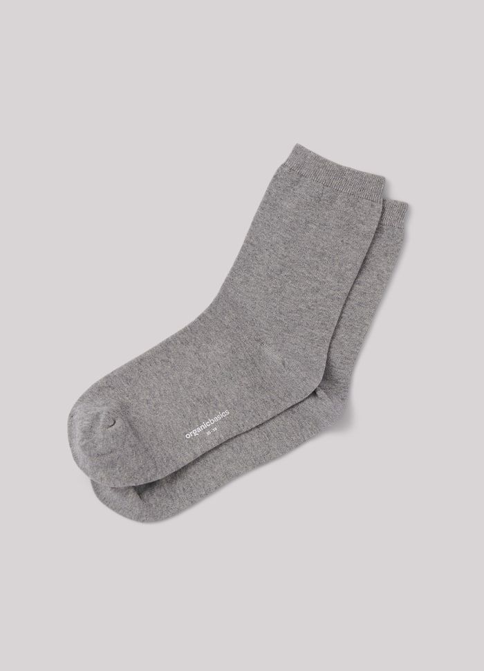 2er-Pack hohe Socken aus Bio-Baumwolle | Grau "core socks 2-pack - grey melange", Organic Basics, Foto 2