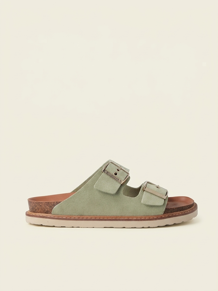 Sandales en cuir suède certifié | vert "hawaii velour paradise"