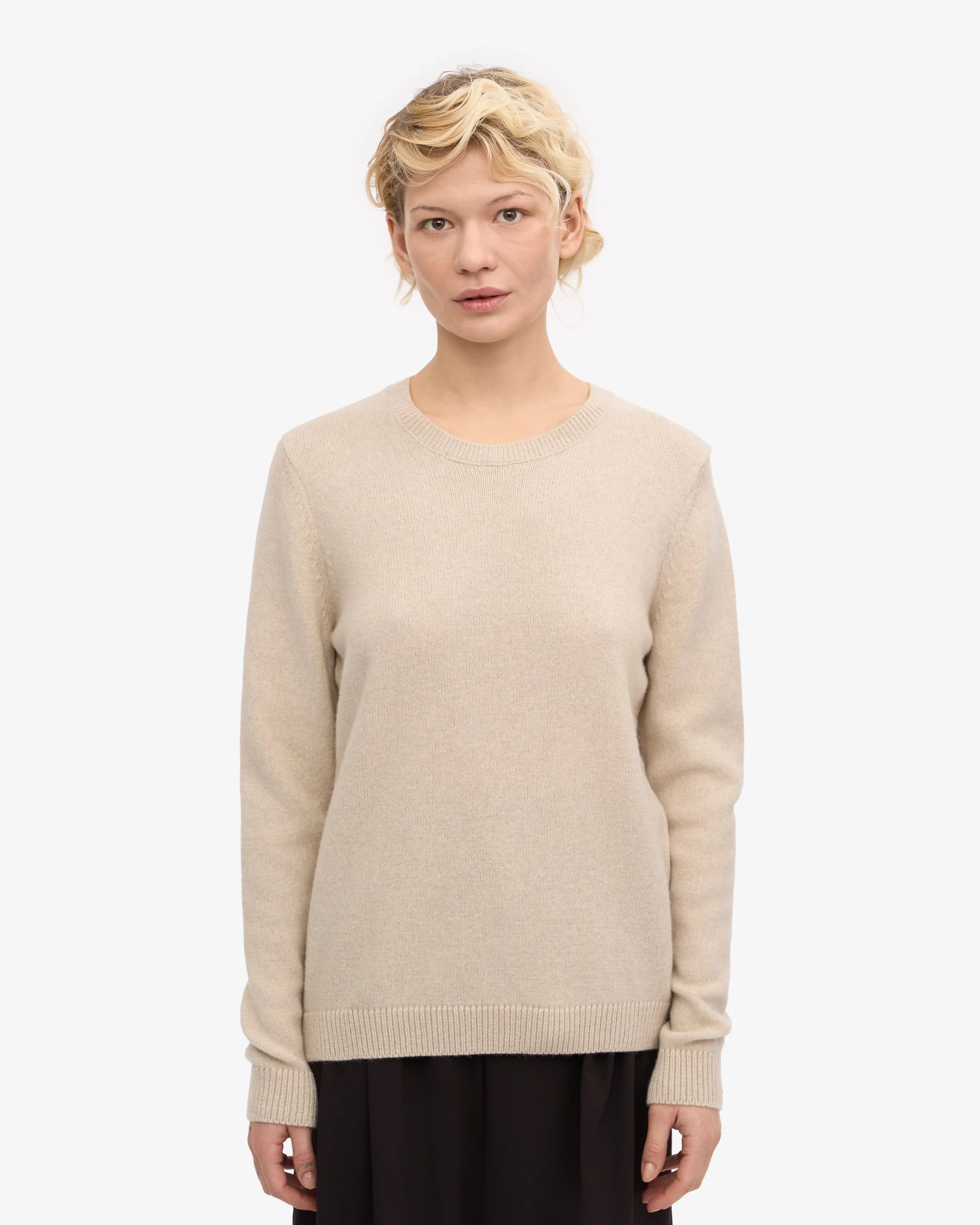 Pull en laine mérinos recyclée  - ivory white, Colorful Standard, photo 2