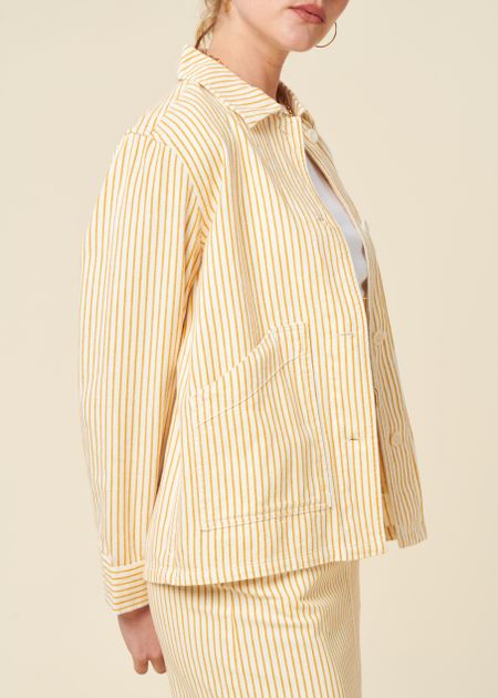 Jacke aus Bio-Baumwolle | Gelb "jacket stiby work stripe yellow - yellow", Dedicated, Foto 2