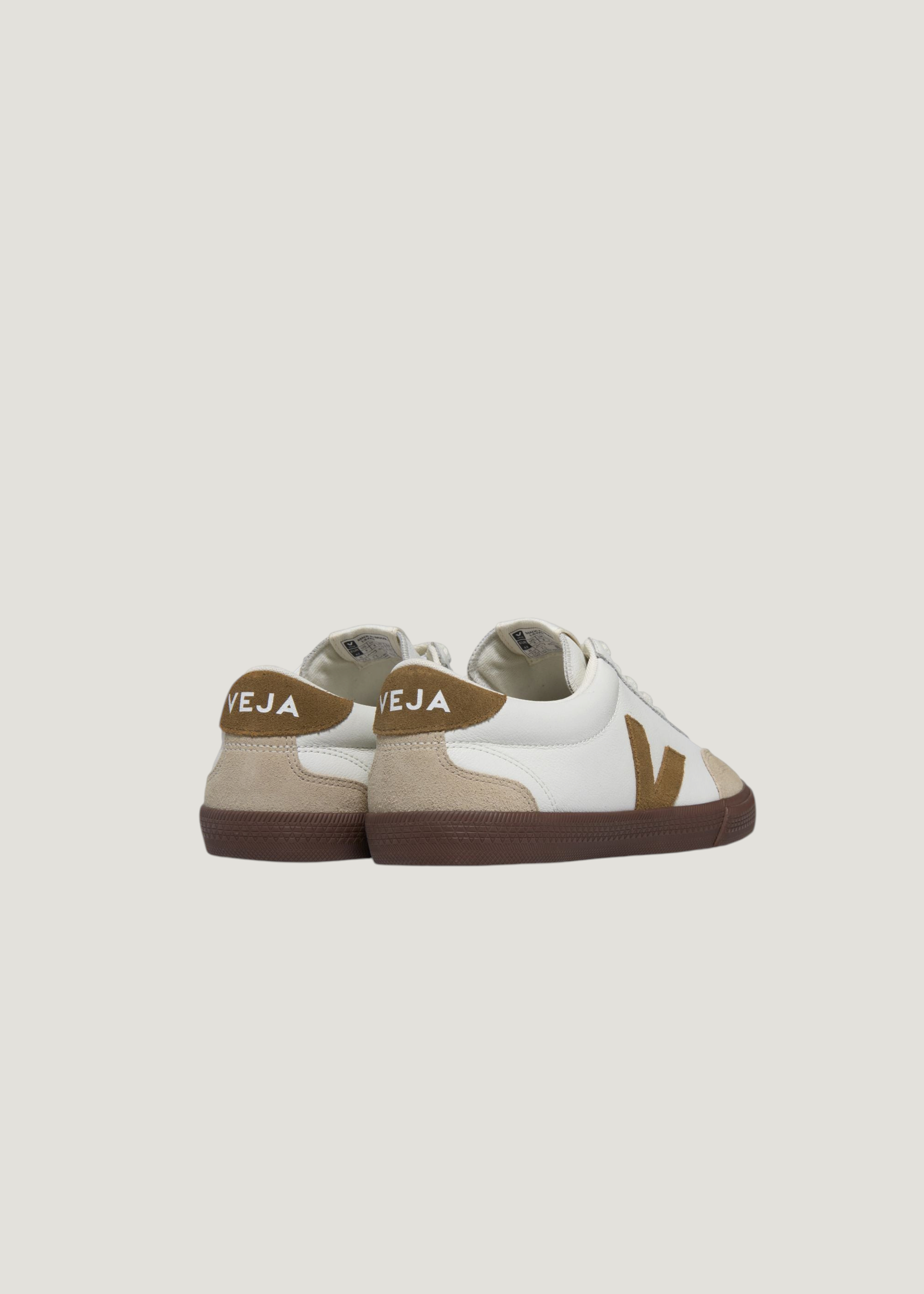 Baskets en cuir bio | marron "volley o.t. leath white tent bark", Veja, photo 3
