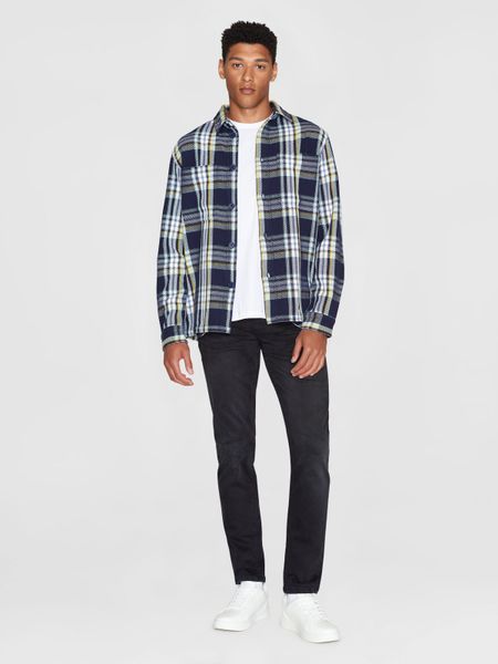 Kariertes Overshirt aus Bio-Baumwolle | Blau "checked overshirt blue check", Knowledge Cotton Apparel, Foto 4