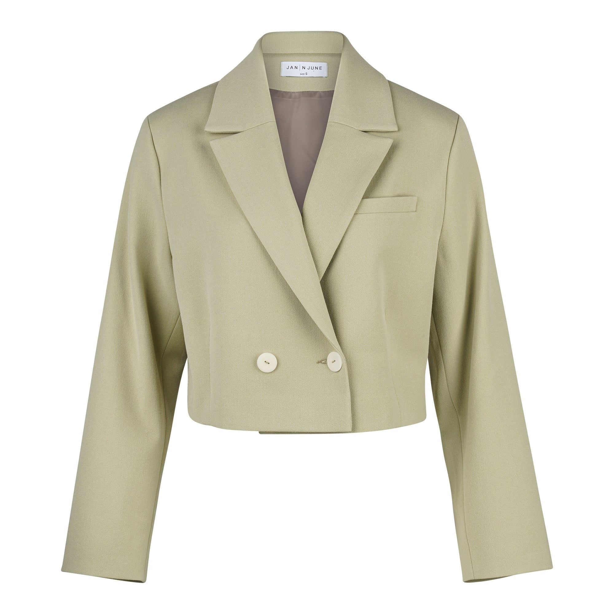 Kurzer Blazer aus recyceltem Material | Grün "tulia pistachio", Jan'n June, Foto 2