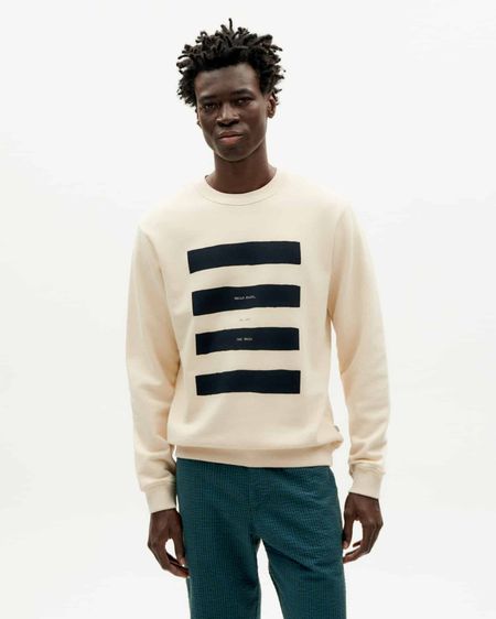 Sweatshirt aus Bio-Baumwolle | Ecru mit Print "hello playa sweatshirt ivory", Thinking Mu, Foto 1
