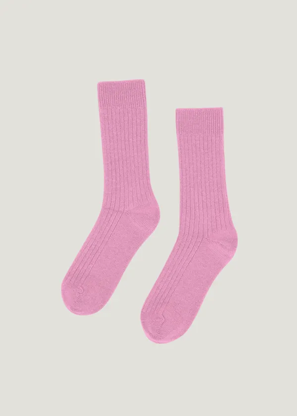 Chaussettes en laine mérinos recyclée | rose "merino wool blend sock - cherry blossom", Colorful Standard