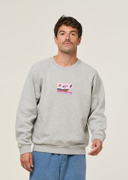 Sweat seascape gris chine - heather gray