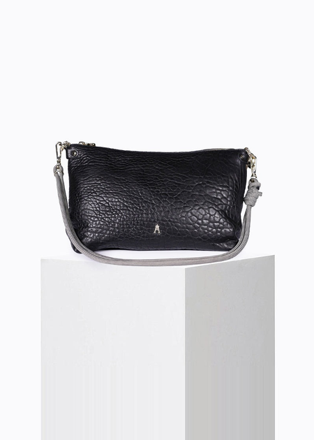 Sac à main en cuir | noir "mallow - bubble noir h26"