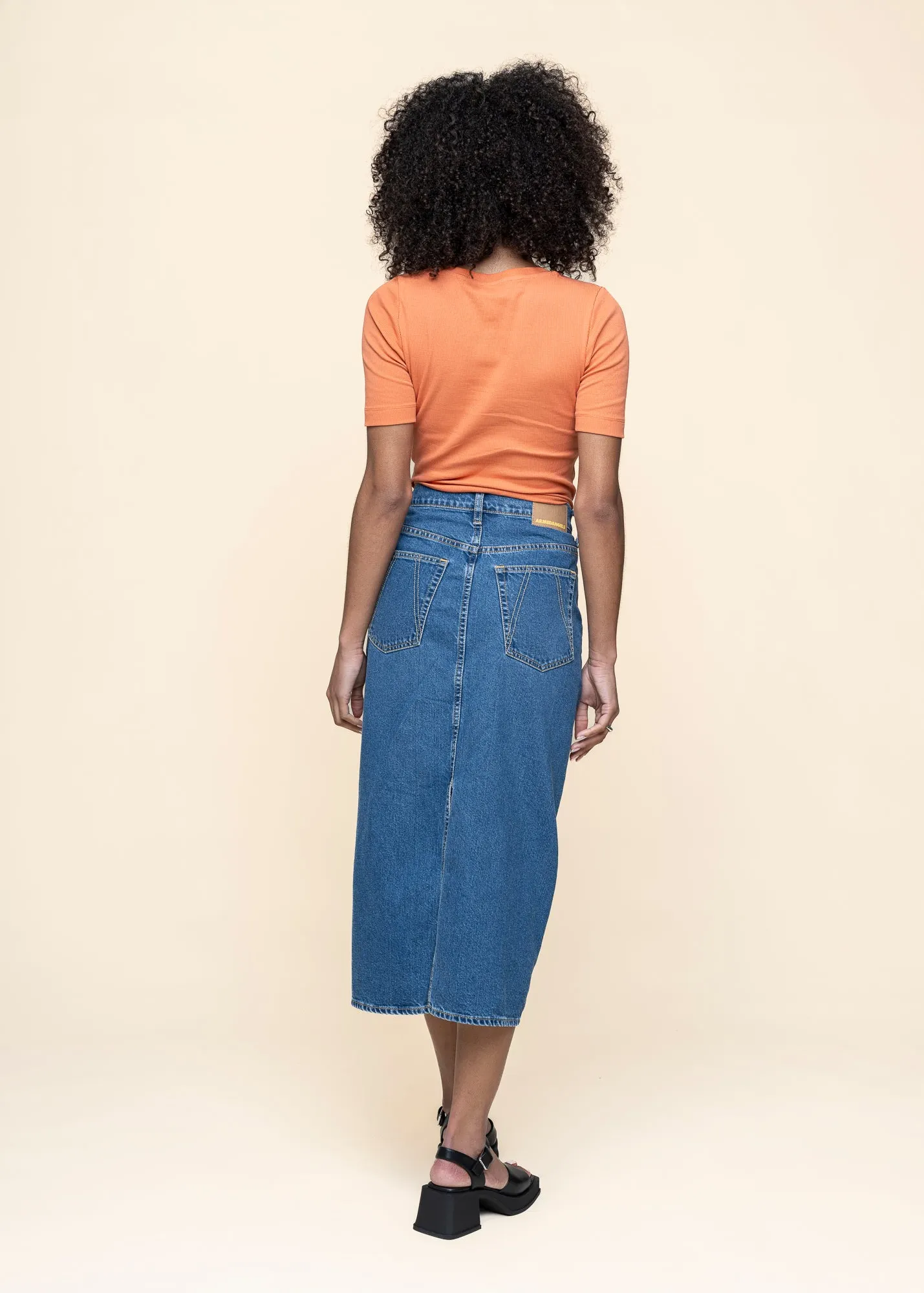 Jupe longue jean en coton bio | bleu "kaalyke - daydream", Armedangels, photo 4