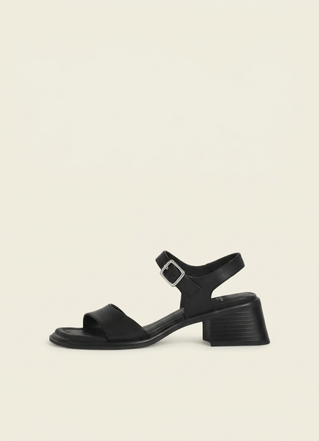 Sandales à talons allure en cuir certifié | noir "ines black" - Vagabond