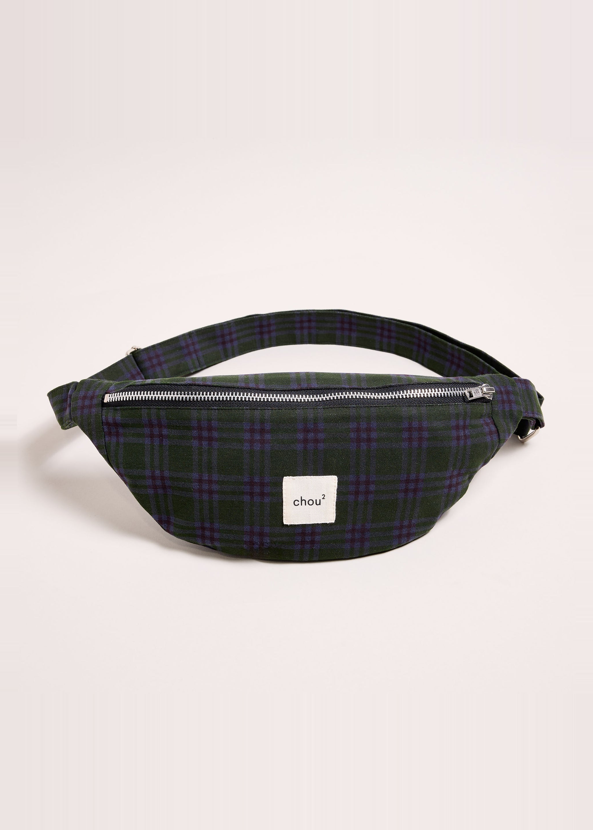 Bauchtasche aus upgecyceltem Material | Tartan Grün & Violett, Chou², Foto 1