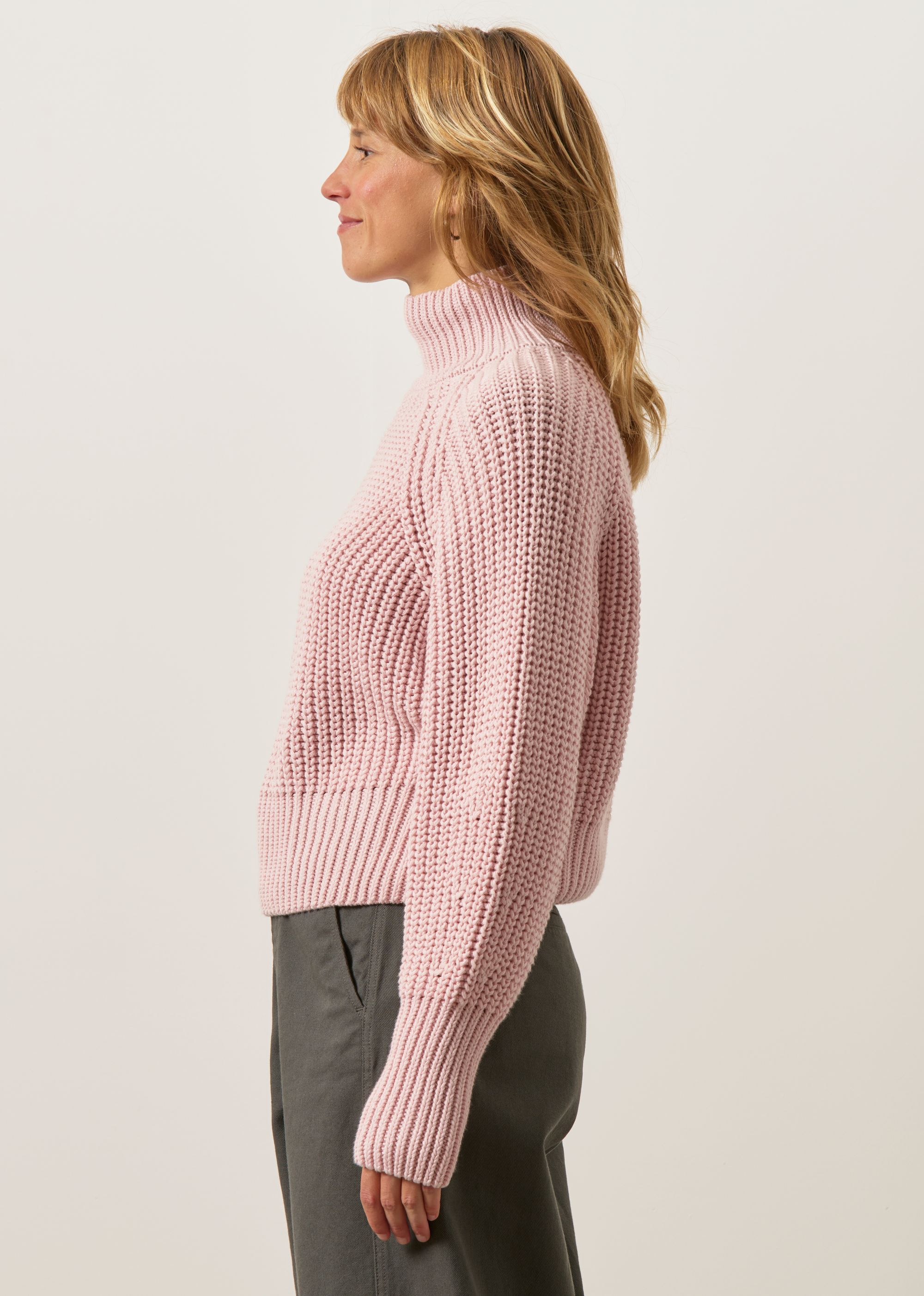 Pull maille en coton bio | rose "Ola - pale pink", Jan'n June, photo 5