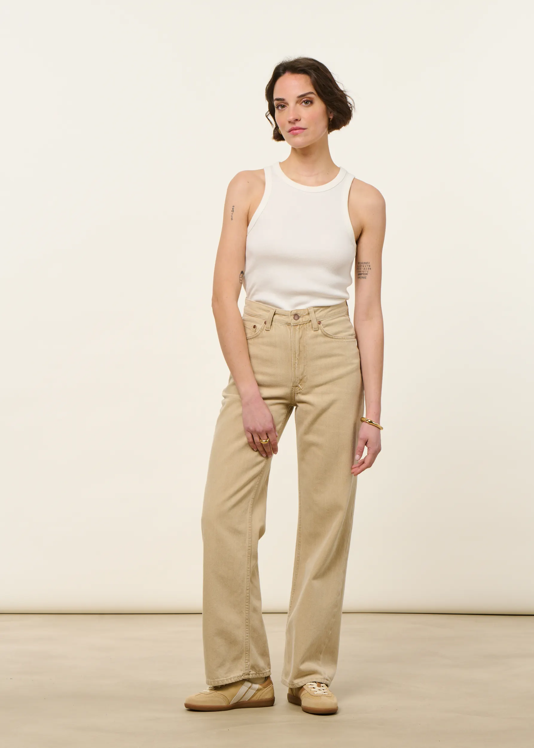 Jean droit large en coton bio | beige "clean eileen pale sun - pale sun", Nudie Jeans, photo 4