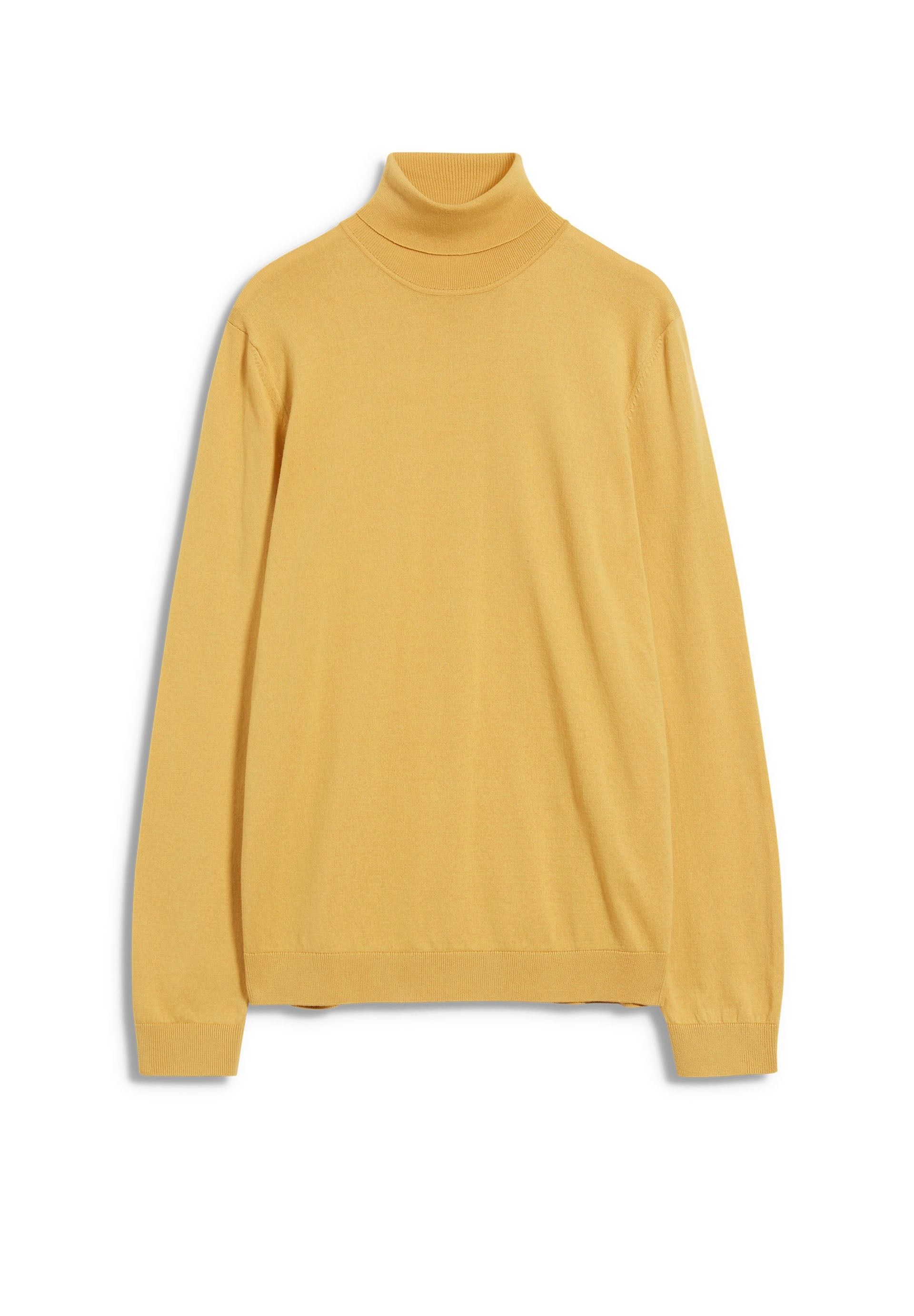 Col roulé jaune en coton bio - glaan winter light, Armedangels, photo 1