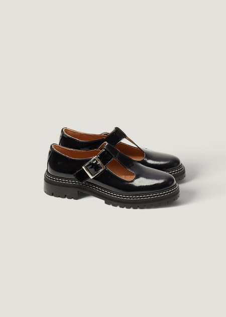 Derbies en cuir vernis certifié | noir "romane" - Odaje ex M.Moustache