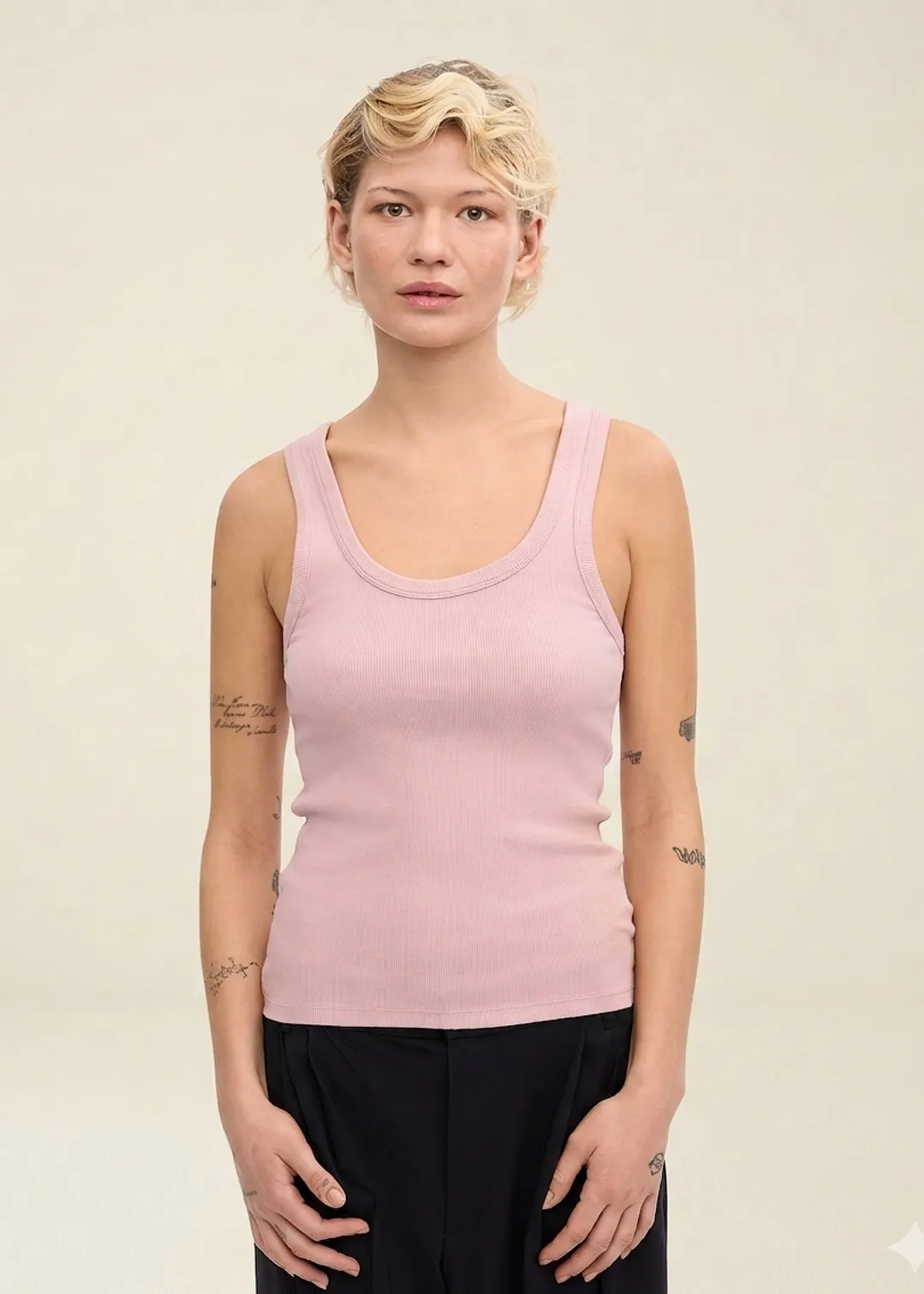 Débardeur en coton bio | rose "rib tank top - faded pink", Colorful Standard, photo 1