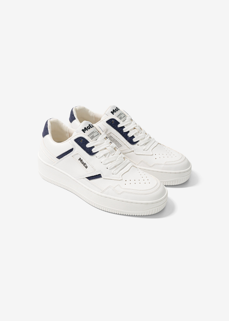 Baskets vegan en matière végétale | bleu "gen 1 mushroom white & navy" - Moea