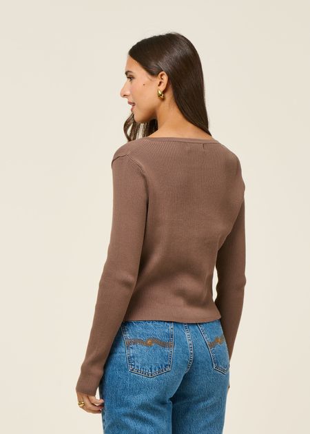 Strickjacke aus Bio-Baumwolle | Braun "glimt - clay", Jan'n June, Foto 3