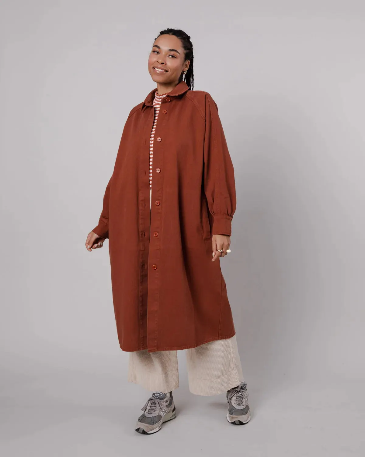 Trench twill en coton bio | marron "twill jacket sequoia", Brava Fabrics, photo 3