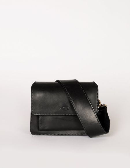 Sac à main bandoulière en cuir certifié | noir "harper mini black classic leather" - O My Bag