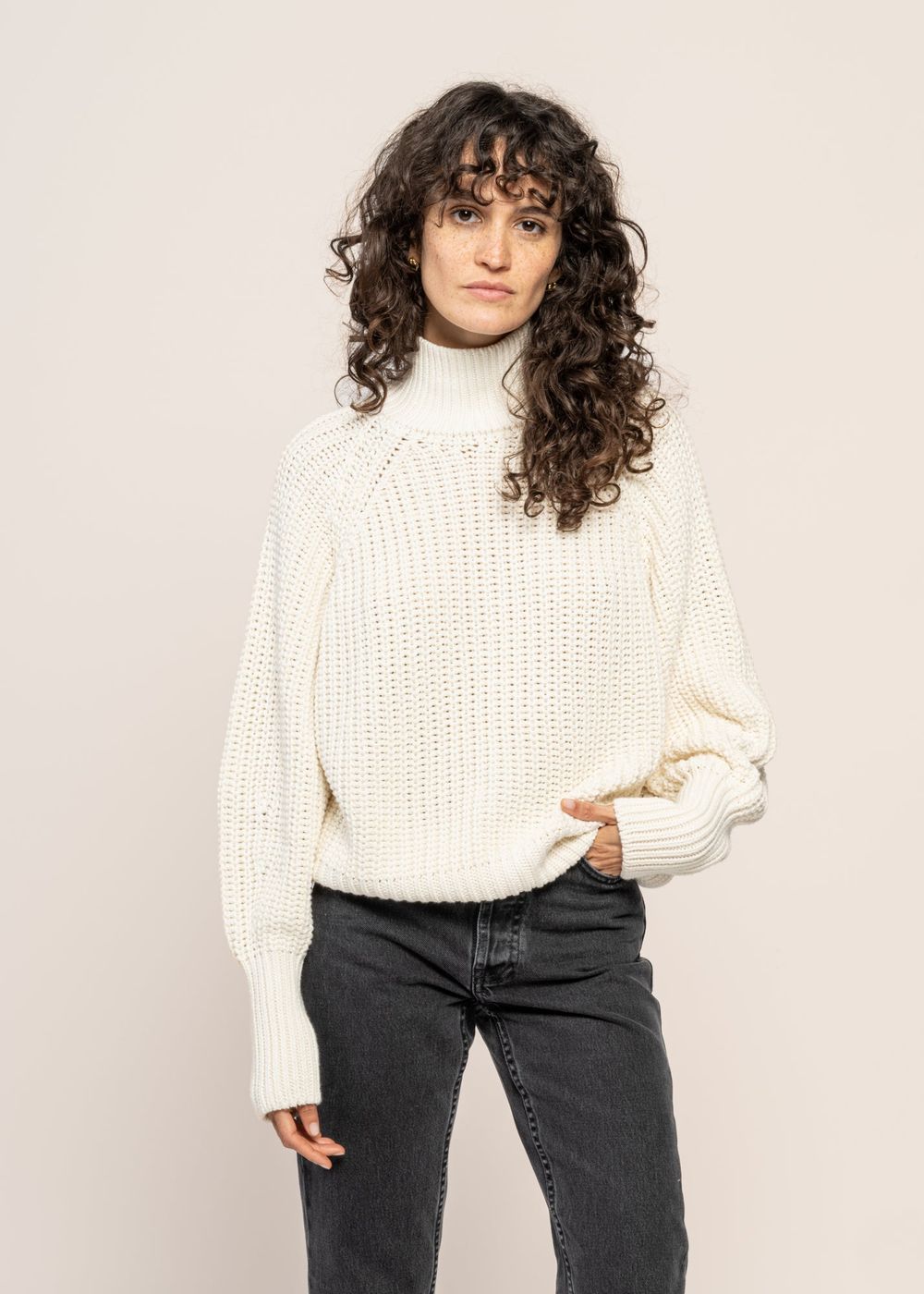 Pull maille en coton bio | écru 