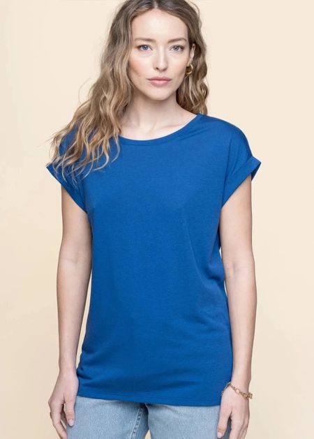 T-shirt en tencel et coton bio | bleu "jilaana dynamo blue" - Armedangels
