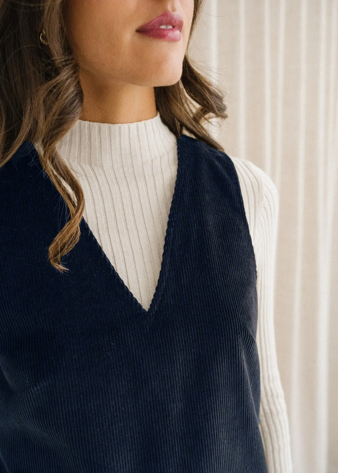 Robe chasuble velours en coton bio | marine "olympe", Bonjour Demain, photo 4