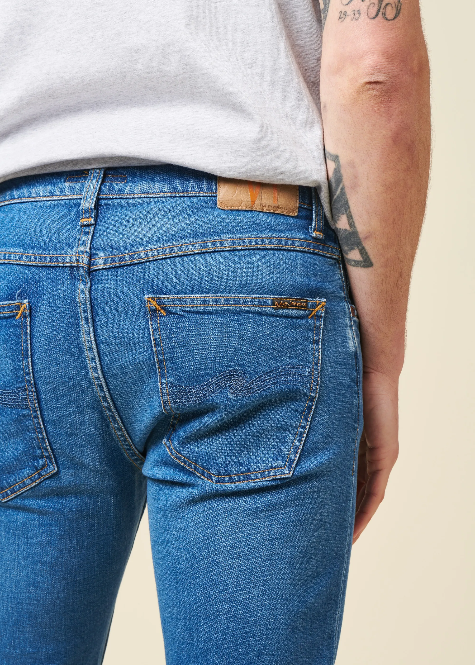 Jean slim en coton bio | bleu "lean dean broken spirit", Nudie Jeans, photo 4