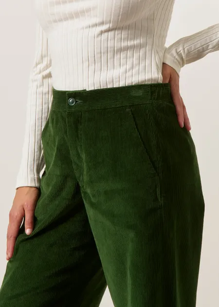 Pantalon velours taille élastiquée vert "billie" - vert, WeDressFair, photo 7