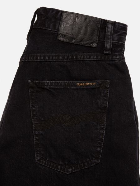 Short en jean de coton bio | noir "maeve denim shorts smooth black", Nudie Jeans, photo 2