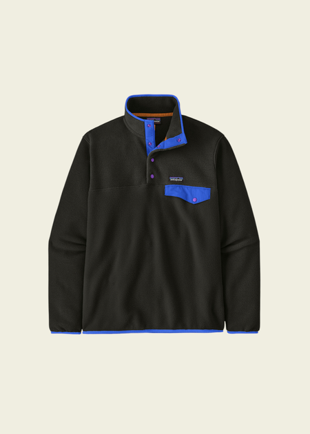 Polaire en matières recyclées | noir et bleu "M's lw synch snap-t p/o - blkp" - Patagonia