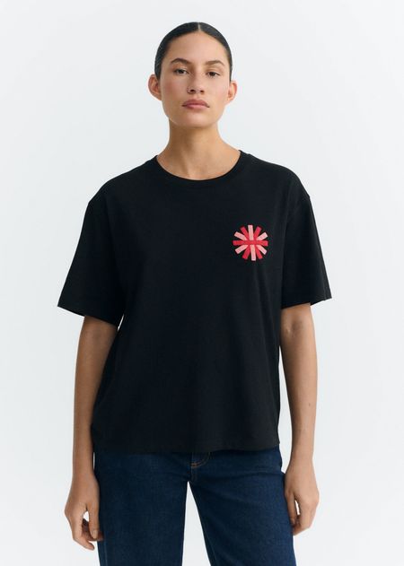 T-shirt en coton bio | noir "Sunny black lucia tee" - Thinking Mu