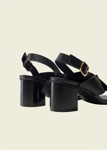 Sandales en cuir certifié | noir "dea - cuir noir", Odaje ex M.Moustache, photo 5