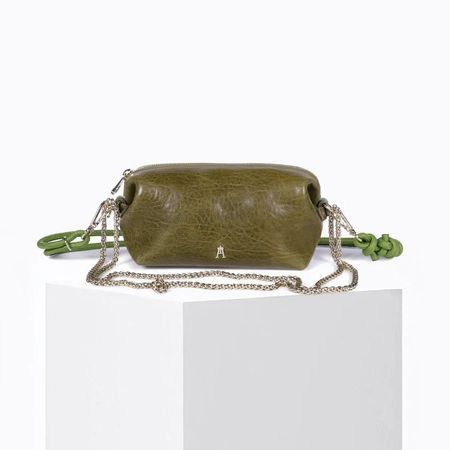 Sac à main cuir tannage végétal | vert "nuage - bubble olive"