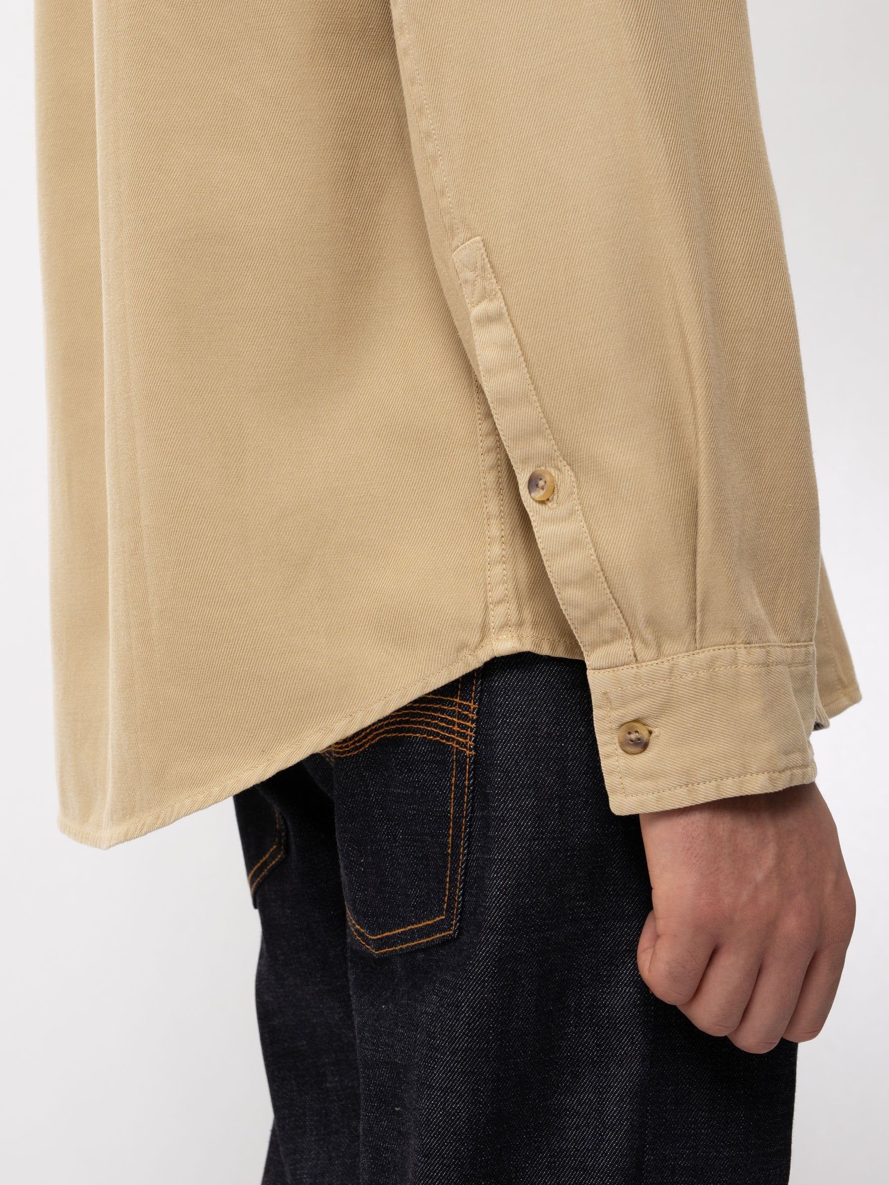 Chemise beige en twill de lyocell et coton - chuck fluid, Nudie Jeans, photo 7