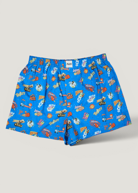 Caleçon à imprimés en coton bio | bleu "Summer ice cream boxer - blue"