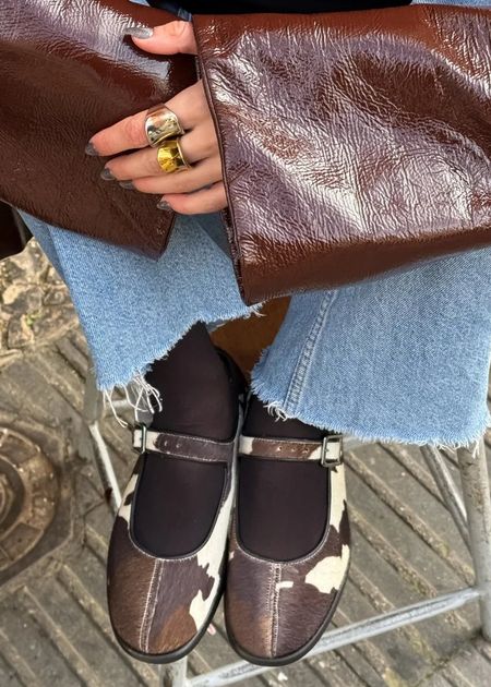 Ballerine à bride | beige et marron "Gaia vache - vache", Zèta Shoes, photo 1