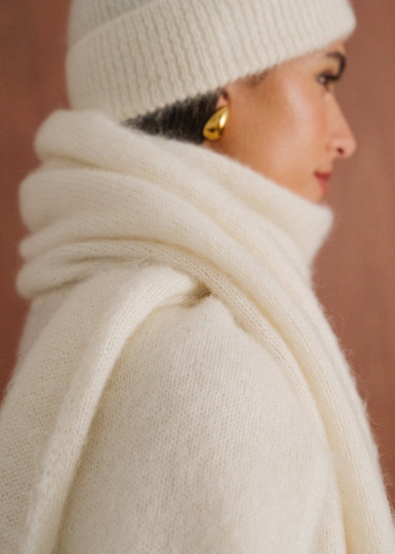 Echarpe en mohair certifié | écru "éléanore", Bonjour Demain, photo 2