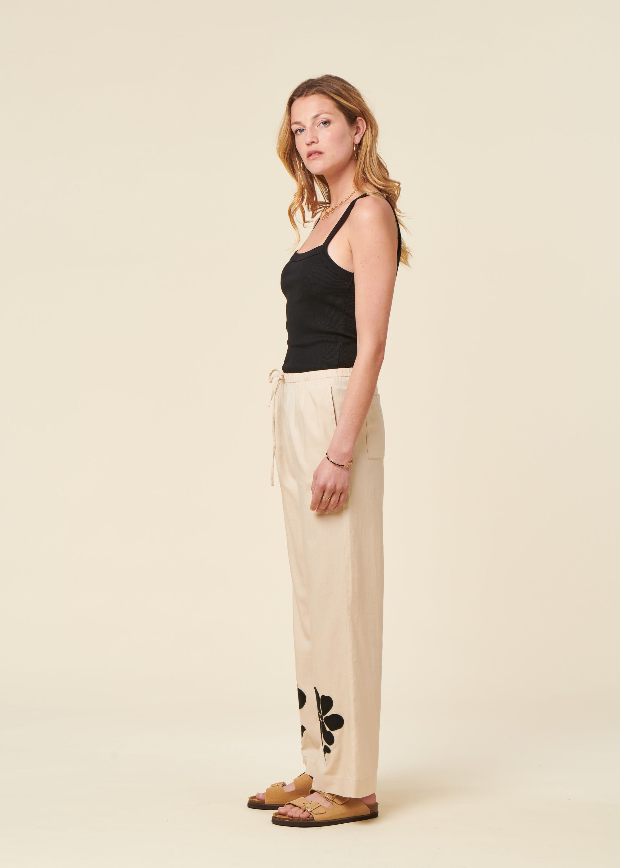 Fließende Hose aus Bio-Baumwolle | Ecru "marygold brigitte pants", Thinking Mu, Foto 3