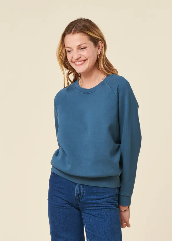 Sweat en coton bio | bleu pétrole, WeDressFair