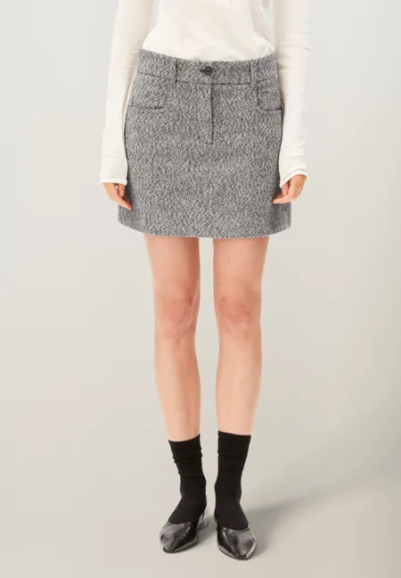 Jupe épaisse tweed en coton bio, Armedangels